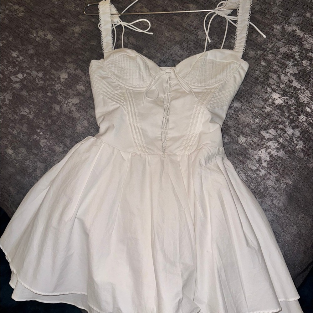 Oh Polly White Corset-Style Dress